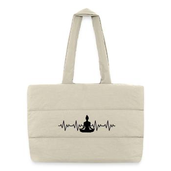 Yoga ECG Battement de cœur - Sac shopping matelassé - blanc naturel - Devant