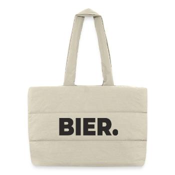 Bière. – C’est tout ce dont tu as besoin - Sac shopping matelassé - blanc naturel - Devant