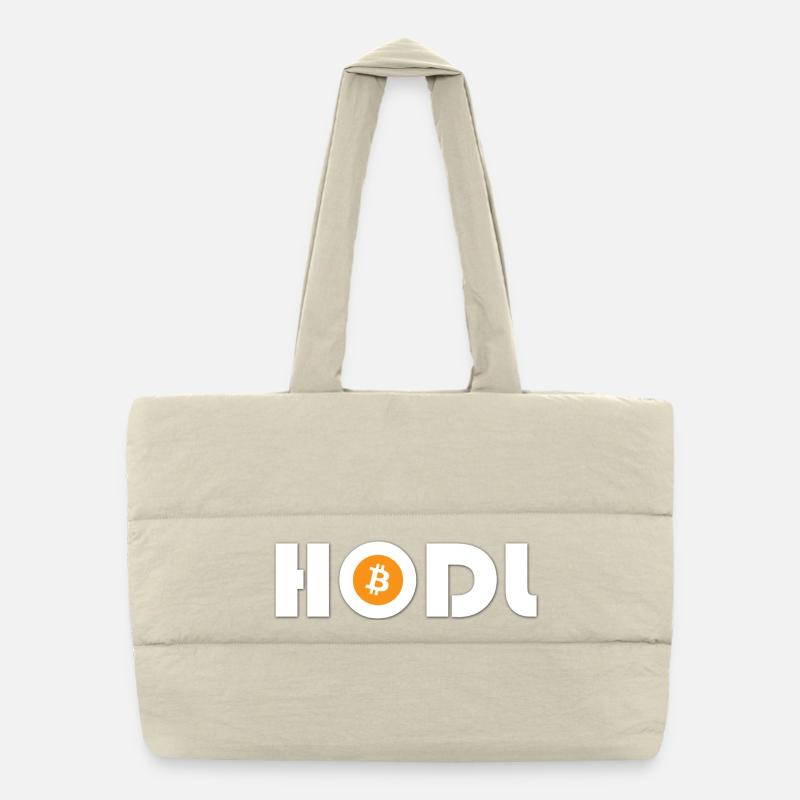 HODL Bitcoin Schriftzug Puffer-Einkaufstasche