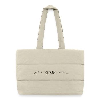 2026 Ornament - Puffer Shopping Bag - natural - Front
