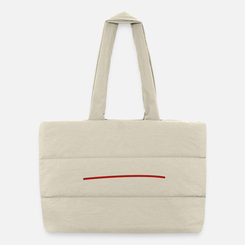 Minimalistische rote Linie – modernes Statement De Puffer-Einkaufstasche