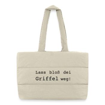 Lass bloß dei Griffel weg! Dialekt - Puffer-Einkaufstasche - Naturweiß - Vorne