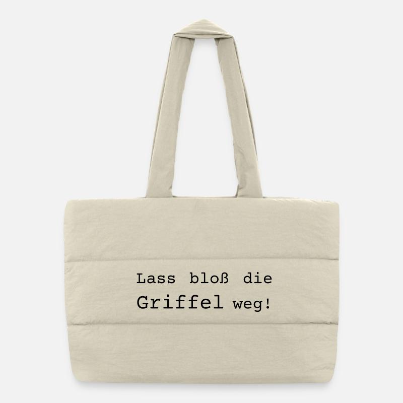 Lass bloß die Griffel weg - Dialekt badisch - Puffer-Einkaufstasche - Naturweiß