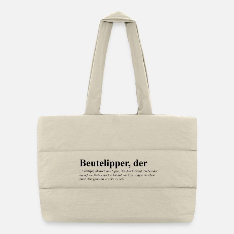Beutelipper - Wörterbuch - Puffer-Einkaufstasche - Naturweiß