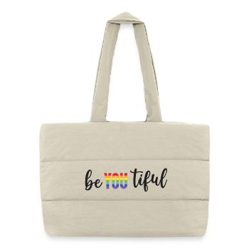Mois de la fierté LGBT - BeYOUTiful - Sac shopping matelassé - blanc naturel - Devant