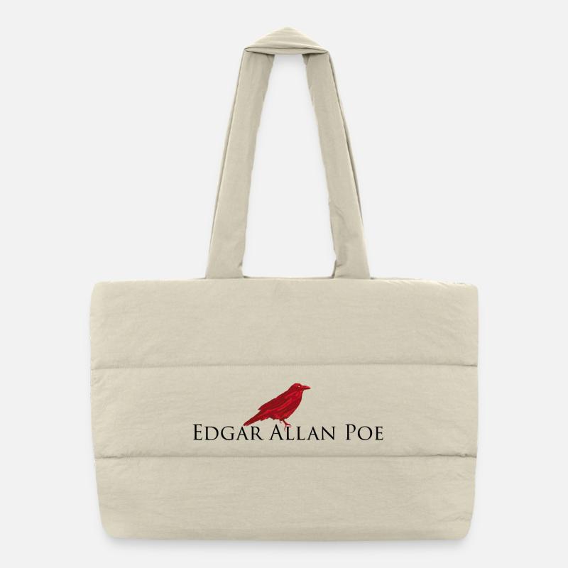 Edgar Allan Poe - Puffer-Einkaufstasche - Naturweiß