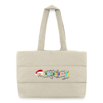 Colorful Christmas lettering - Puffer Shopping Bag - natural - Front