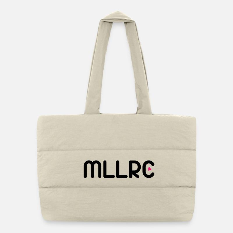 MLLRC DAS Original "Mallorca" rosa Herz - Puffer-Einkaufstasche - Naturweiß