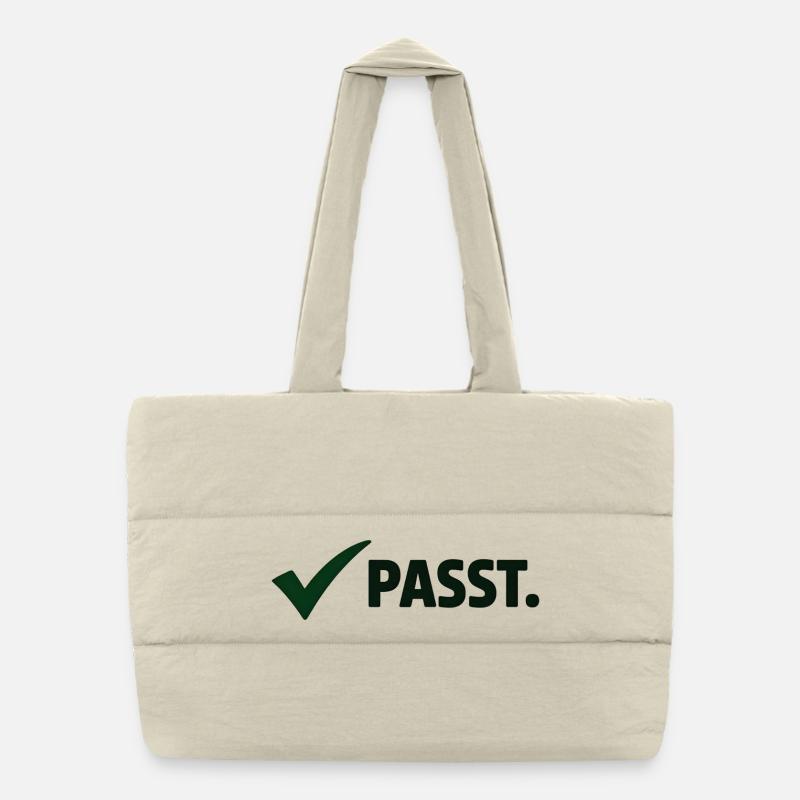 Je vais bien. Minimal Meme Statement T-Shirt - Sac shopping matelassé - blanc naturel