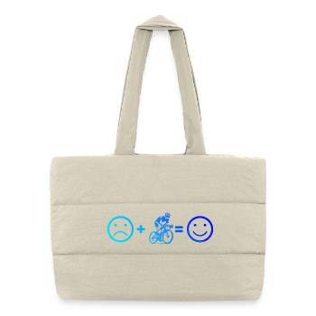 Klare Roadbike Botschaft - Puffer-Einkaufstasche - Naturweiß - Vorne