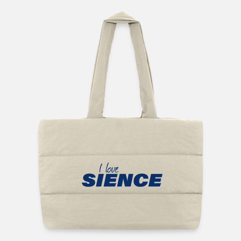 I LOVE SCIENCE Puffer-Einkaufstasche