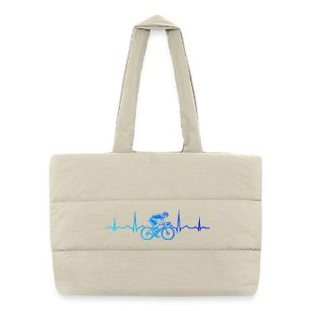 Idée cadeau pour un vélo de route avec vélo de route - Sac shopping matelassé - blanc naturel - Devant
