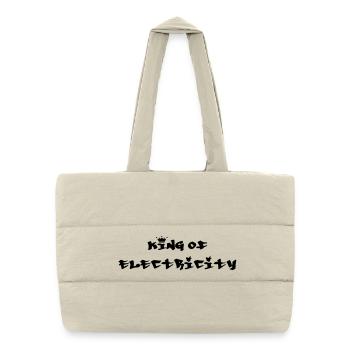 Electrician Electricity Elektriker Electricien Job - Puffer Shopping Bag - natural - Front