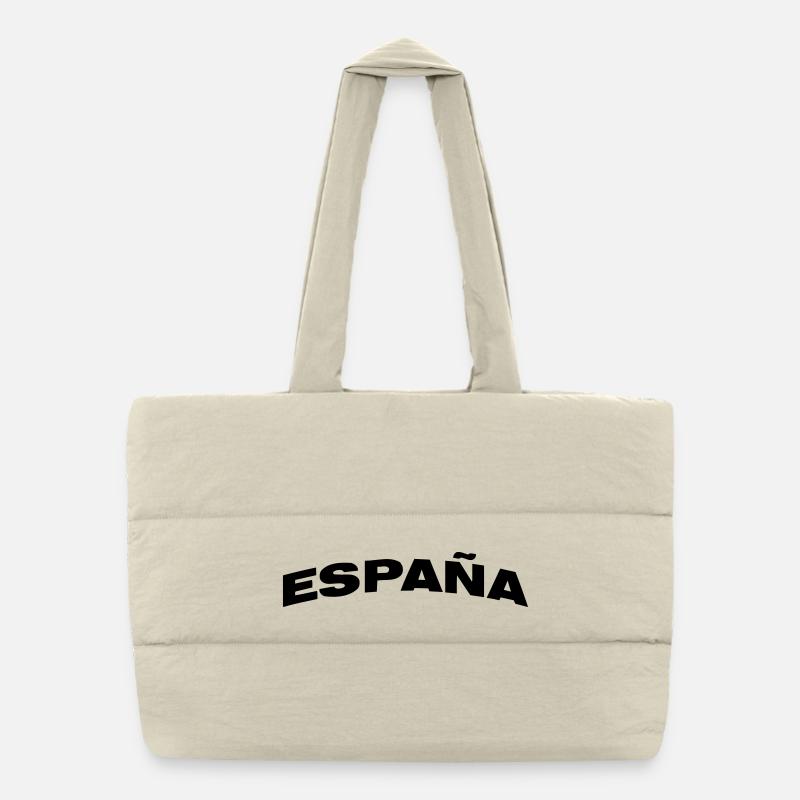Spanien - Puffer-Einkaufstasche - Naturweiß