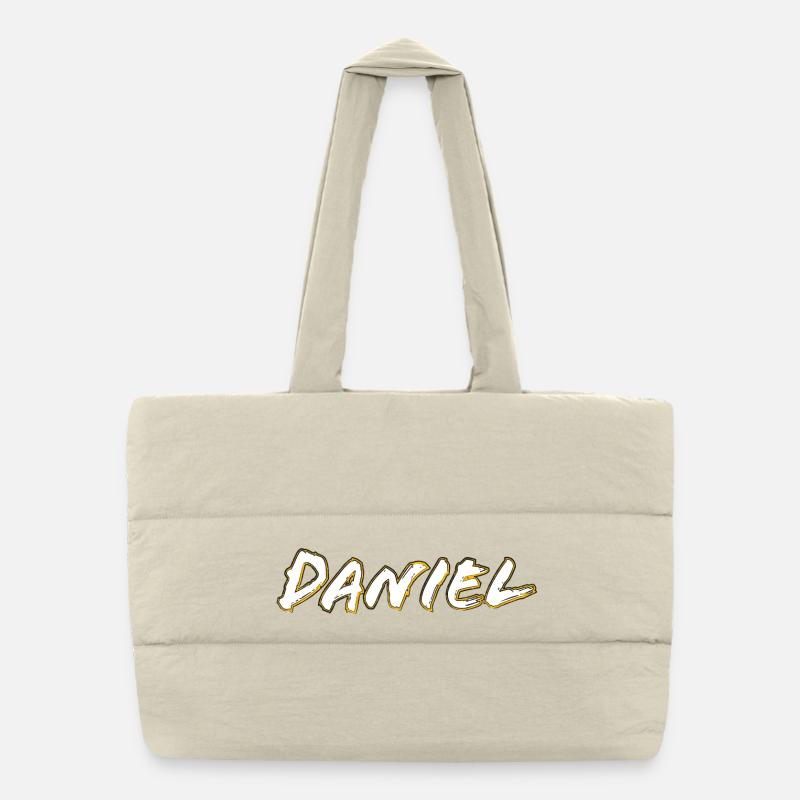 Profil doré du lettrage Daniel Sac shopping matelassé