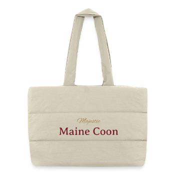 Majestic Maine Coon cat - Puffer Shopping Bag - natural - Front