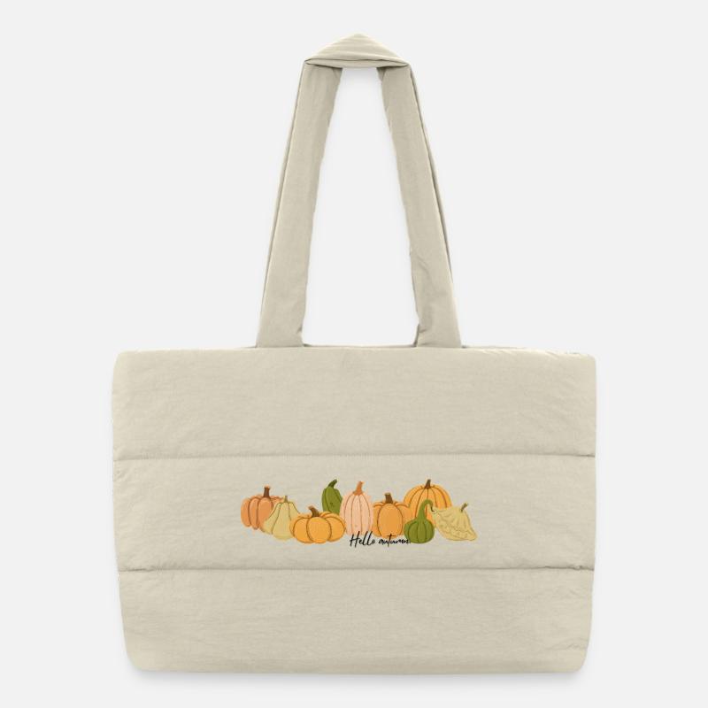 Hello autumn - Puffer-Einkaufstasche - Naturweiß