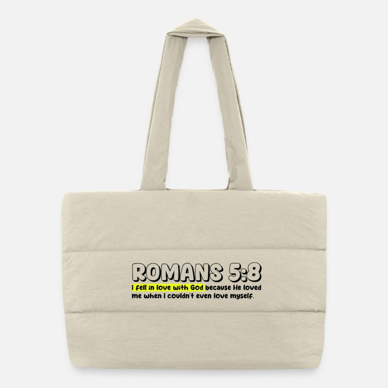 Romains 5:8 | Citation de la Bible Sac shopping matelassé