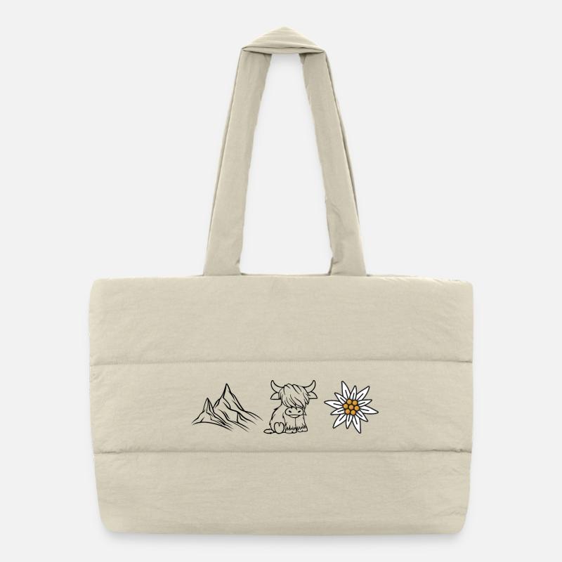 Berge Kuh Edelweiss_Wandershirt Puffer-Einkaufstasche