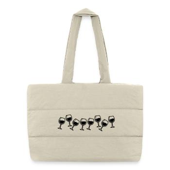 Wine glasses toasting wine party - Puffer Shopping Bag - natural - Front