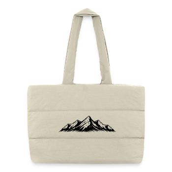 Berge Symbol Alpen - Puffer-Einkaufstasche - Naturweiß - Vorne