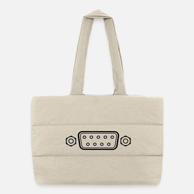 DB 9 Connector, serial connector Puffer-Einkaufstasche