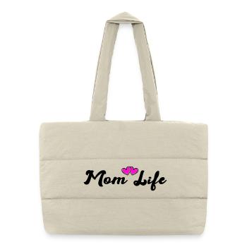 mom_life_heart - Puffer Shopping Bag - natural - Front