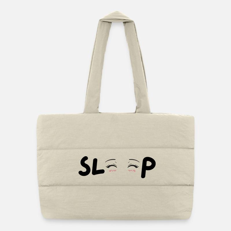 Yeux pastel et joues roses Sac shopping matelassé