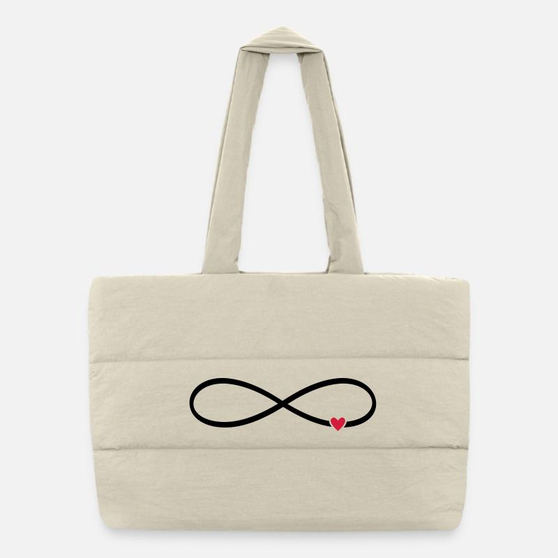 Signe infini coeur cadeau d'amour Sac shopping matelassé