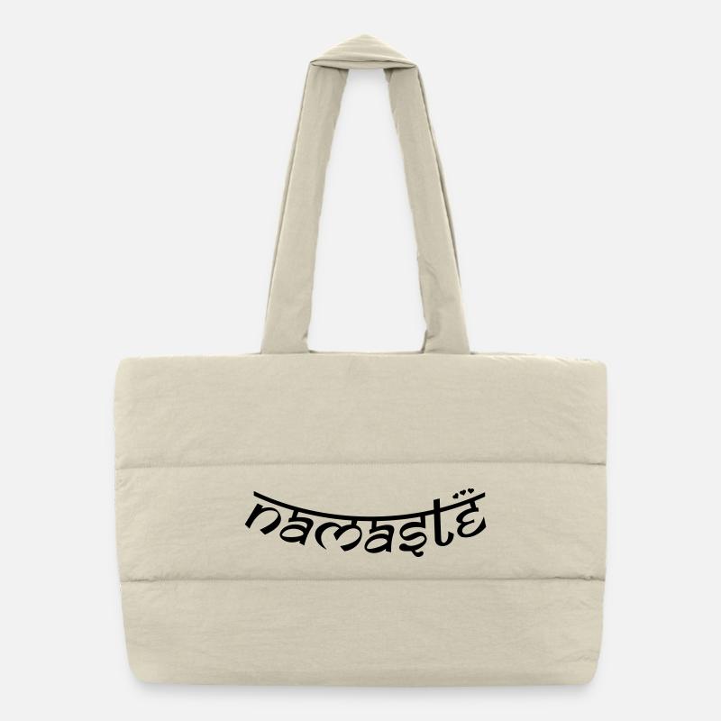 OM NAMASTE BOW Puffer-Einkaufstasche