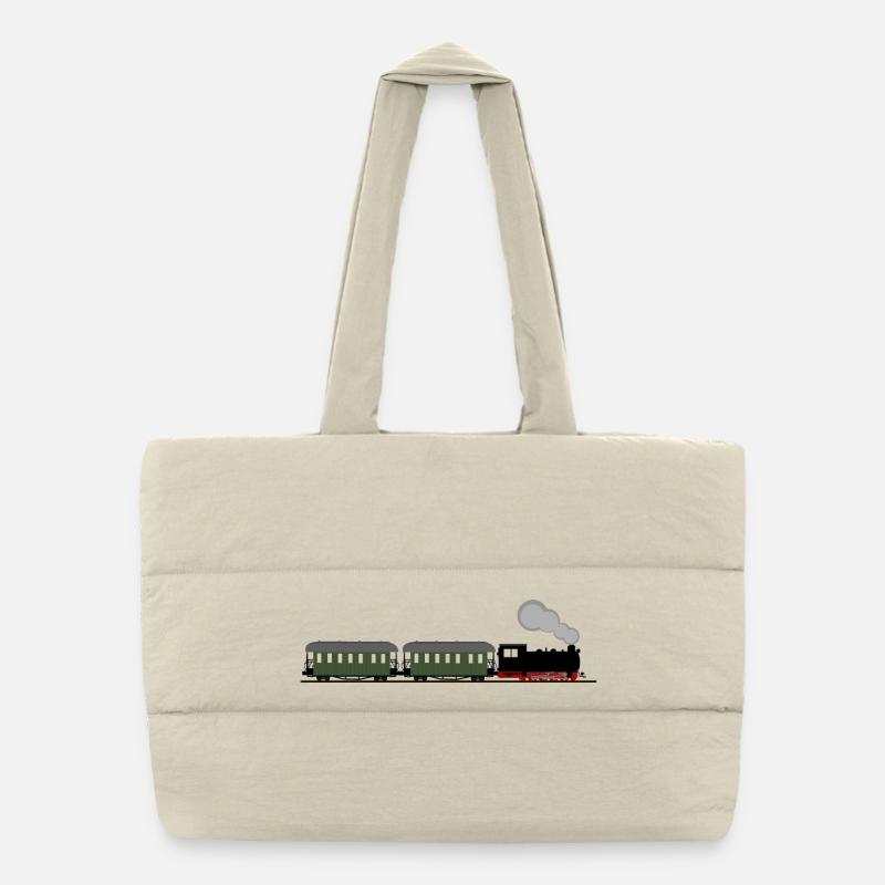 Zug Eisenbahn Dampflok Schmalspurbahn Nostalgie Puffer-Einkaufstasche