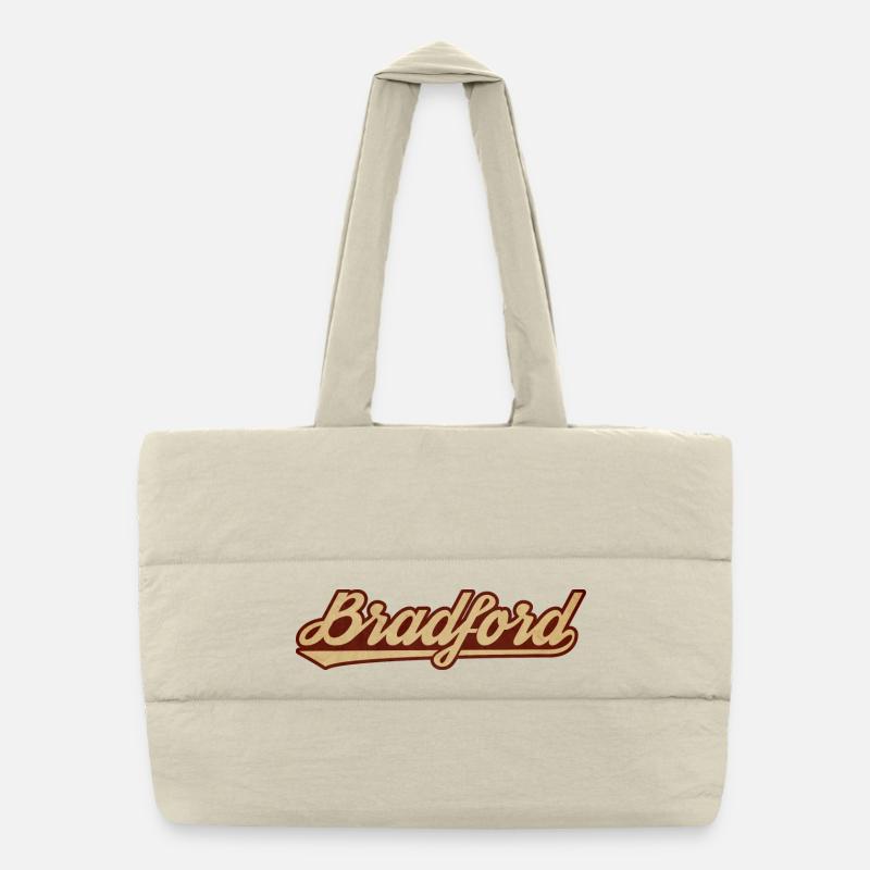 Lettrage vintage Bradford Sac shopping matelassé