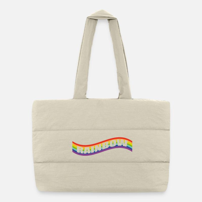Rainbow flag Puffer-Einkaufstasche
