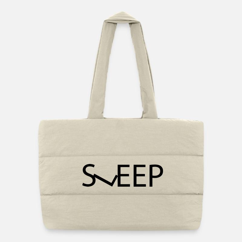sleep - word design Puffer-Einkaufstasche