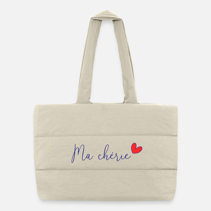 COEUR. COUPLE. JUST MARRIED. EVJF. SAINT VALENTIN. Sac shopping matelassé