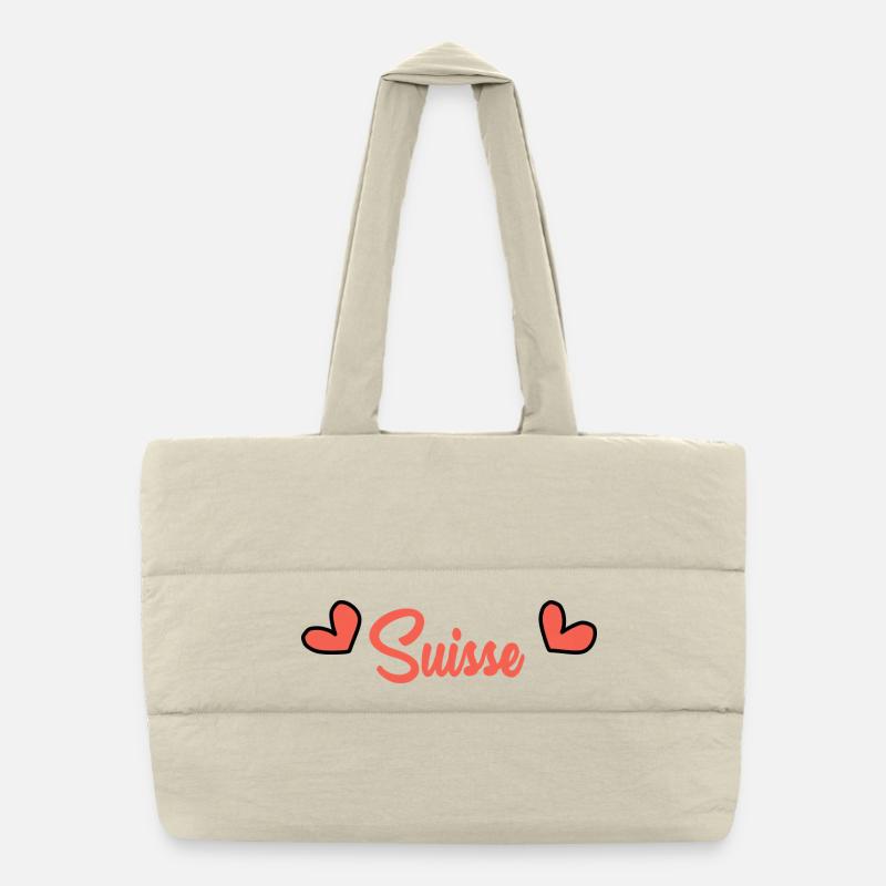 SUISSE. PAYS. GENEVE. DRAPEAU Sac shopping matelassé