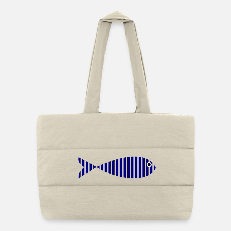 SARDINE. FISH. APRIL FOOL. EASTER. SEA Puffer Shopping Bag