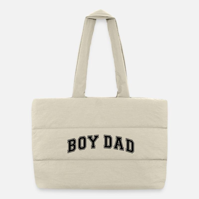 Boy Dad Vater eines Sohnes Papa Vatertag - Puffer-Einkaufstasche - Naturweiß