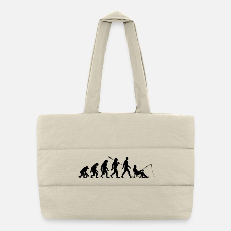 Evolution - Pêche, Cadeau de pêcheur Sac shopping matelassé