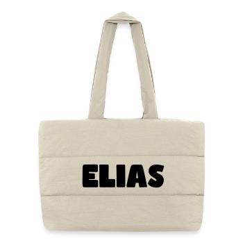 Elias Name - Puffer-Einkaufstasche - Naturweiß - Vorne