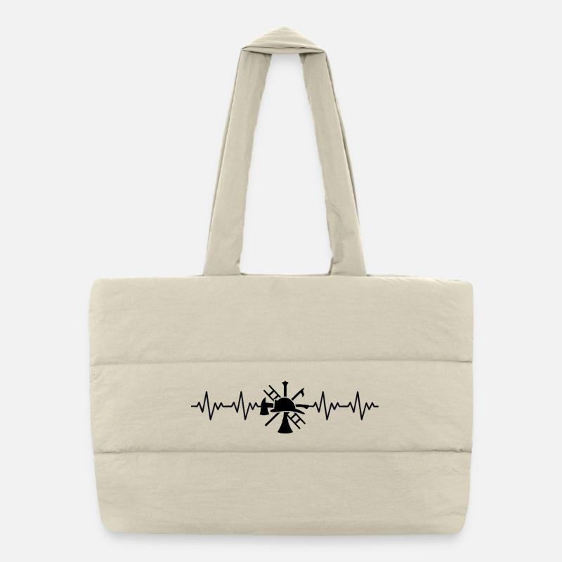 Pompier, pompier, pompier, ECG Battement de cœur Sac shopping matelassé