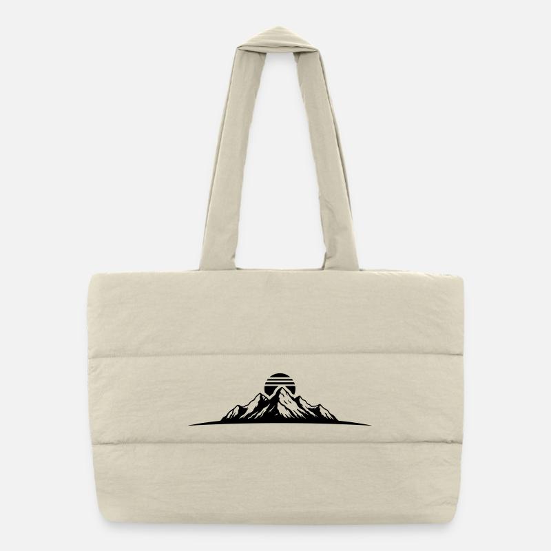 Berge Gipfel Silhouette Puffer-Einkaufstasche