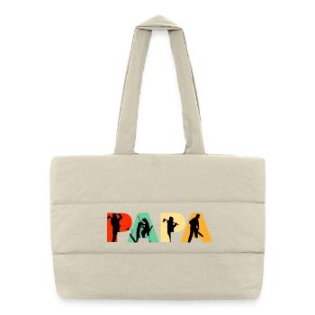 Papa Lumberjack Logger Tree Climber Arborist Dad - Puffer Shopping Bag - natural - Front