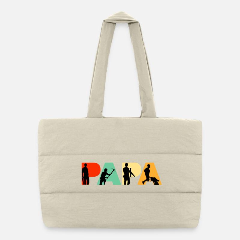 Bauarbeiter Papa Trade Silhouette Vater Puffer-Einkaufstasche