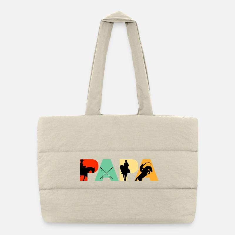 Reiter Papa Reiter-Silhouetten-Kunst Puffer-Einkaufstasche