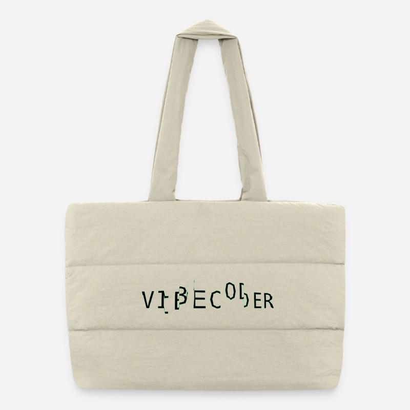 vibecoder_mono Glitch Puffer-Einkaufstasche