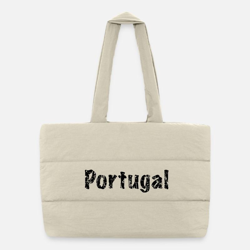 Portugal - Puffer-Einkaufstasche - Naturweiß