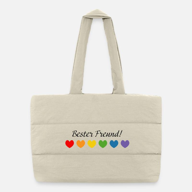 Regenbogenherzchen Bester Freund LGBT lgbtqi queer Puffer-Einkaufstasche