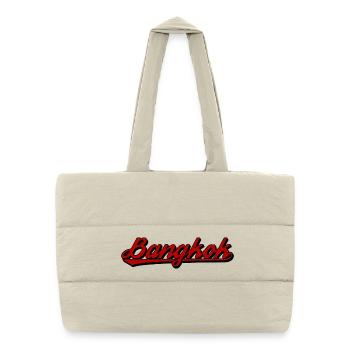 Bangkok Script Neon Red - Puffer-Einkaufstasche - Naturweiß - Vorne