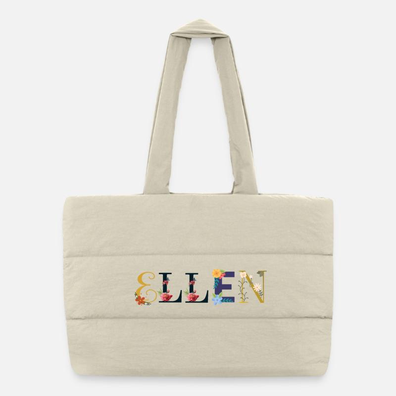 NOM ELLEN DÉCORÉ DE FLEURS Sac shopping matelassé